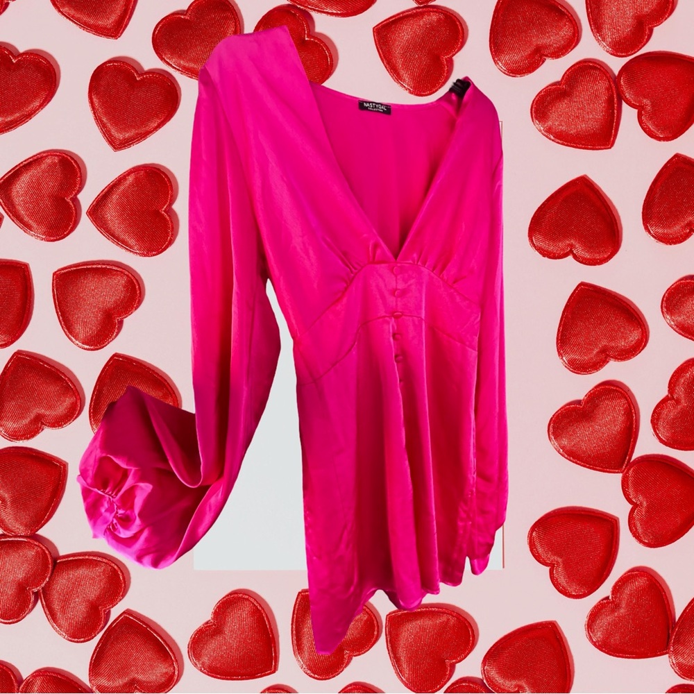 Nasty Gal Fuchsia Long Sleeve Top - Picture 2 of 2